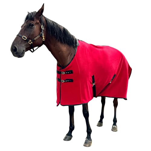 Wasserdichte Pferdedecke aus Fleece, für den Winter, wasserdicht, Premium-Pferdedecke, wasserdichte Decke, 198 cm, Rot, 145 cm Wasserdichte Pferdedecke aus Fleece, für den Winter, wasserdicht, Premium-Pferdedecke, wasserdichte Decke, 198 cm, Rot, 145 cm von AQINGR