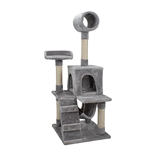 AQPET Kratzbaum Berlin 135 cm mit Höhle für Katzen Baum Spielplatz Spiel Kratzbaum für Katzen Farbe Grau AQPET Kratzbaum Berlin 135 cm mit Höhle für Katzen Baum Spielplatz Spiel Kratzbaum für Katzen Farbe Grau von AQPET