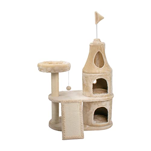 AQPET Kratzbaum Dubai 110 cm mit Katzenbaum Baum Spielplatz Kratzbaum für Katzen Beige von AQPET