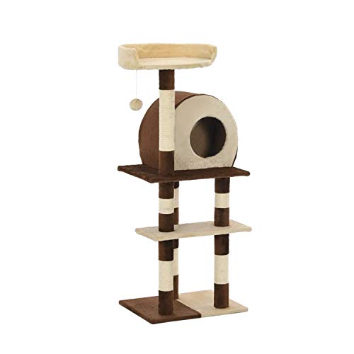 AQPET Kratzbaum Rome 123 cm mit Katzenbaum Baum Spielplatz Kratzbaum für Katzen Farbe Braun AQPET Kratzbaum Rome 123 cm mit Katzenbaum Baum Spielplatz Kratzbaum für Katzen Farbe Braun von AQPET