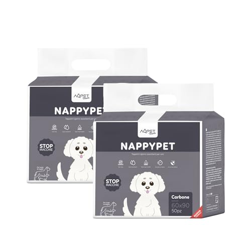 AQPET Saugfähige Hygienematten mit Aktivkohle für Hunde, Tiere, Welpen, geruchshemmend, 60 x 90 cm, 100 Stück AQPET Saugfähige Hygienematten mit Aktivkohle für Hunde, Tiere, Welpen, geruchshemmend, 60 x 90 cm, 100 Stück von AQPET