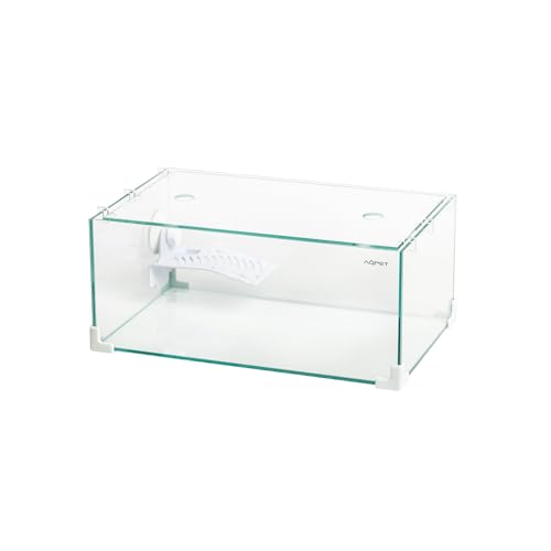 AQPET Schildkröten-Terrarium aus Glas mit Deckel und Insel für Wasserschildkröten, 40 cm, 40 x 24 x 17 cm, 16 Liter von AQPET