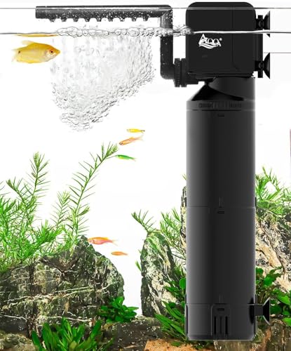 AQQA Aquarium Filter, 1400L/h Starke Strömung Aquarium Filterpumpe, 25W Leise Filter Aquarium für 200-680L Aquarium von AQQA