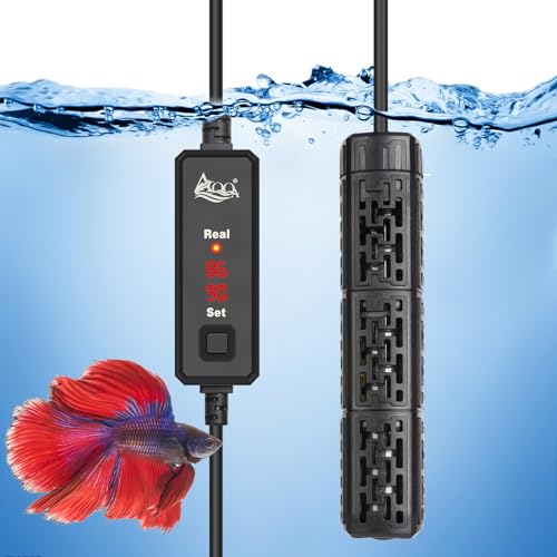AQQA Aquarium-Heizung, 150 W Aquarium-Heizung mit externer Steuerung von 15 - 33,9 °C, schnelle Heizung, Trockenbrennbeständigkeit und Übertemperaturschutzsystem AQQA Aquarium-Heizung, 150 W Aquarium-Heizung mit externer Steuerung von 15 - 33,9 °C, schnelle Heizung, Trockenbrennbeständigkeit und Übertemperaturschutzsystem von AQQA