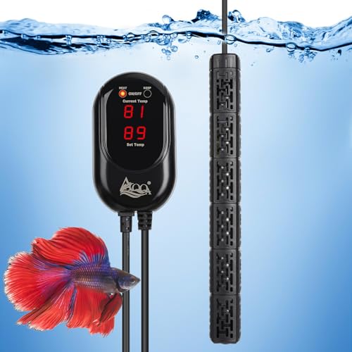 AQQA Aquarium-Heizung, 800 W Aquarium-Heizung mit externer Steuerung von 15 - 33,9 °C, schnelle Heizung, Trockenbrennbeständigkeit und Übertemperaturschutzsystem von AQQA