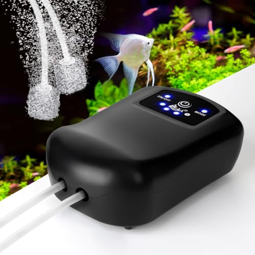 AQQA Aquarium Luftpumpe,Leise Batterie Aquarium Sauerstoffpumpe Regelbar,Leistungsstark Sauerstoffpumpe mit Zubehör für Angeln im Freien,Aquariums,Stromausfall von AQQA