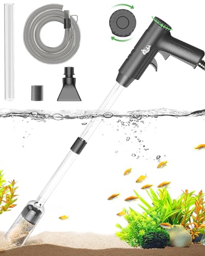 AQQA Aquarium Sauger, 4 in 1 Starke Absaugung Aquarium Reiniger, Einstellbarer Mulmsauger Aquarium für Wasserwechsel Sandwaschen Wasserfilterung und Wasserumwälzung von AQQA
