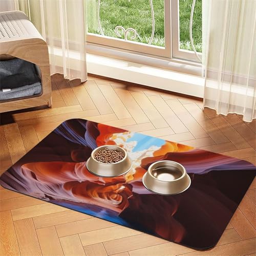 Futternapfmatte für Hunde und Wassernapf, rutschfest, saugfähig, Katzen-Futterstation, Antilope, Canyon, Haustierfuttermatte für Böden, keine Flecken, für Hunde und Katzen, Wassernapf-Matte, 30 x 45 Futternapfmatte für Hunde und Wassernapf, rutschfest, saugfähig, Katzen-Futterstation, Antilope, Canyon, Haustierfuttermatte für Böden, keine Flecken, für Hunde und Katzen, Wassernapf-Matte, 30 x 45 von AQRJKHD