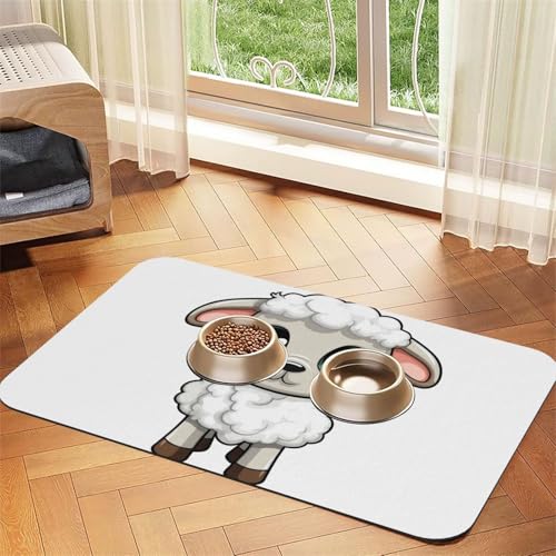 Futternapfmatte für Hunde und Wassernapf, rutschfest, saugfähig, für Katzen, Lamm für Böden, keine Flecken, Wassernapfmatte, 40 x 60 cm Futternapfmatte für Hunde und Wassernapf, rutschfest, saugfähig, für Katzen, Lamm für Böden, keine Flecken, Wassernapfmatte, 40 x 60 cm von AQRJKHD