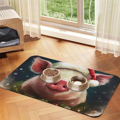 Futternapfmatte für Hunde und Wassernapf, rutschfest, saugfähig, für Katzen, lächelnd, Matte für Böden, keine Flecken, Wassernapfmatte, 40 x 60 cm Futternapfmatte für Hunde und Wassernapf, rutschfest, saugfähig, für Katzen, lächelnd, Matte für Böden, keine Flecken, Wassernapfmatte, 40 x 60 cm von AQRJKHD