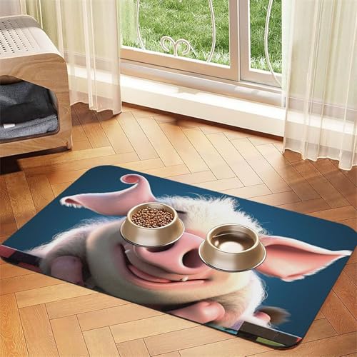 Futternapfmatte für Hunde und Wassernapf, rutschfest, saugfähig, für Katzen, lächelnd, Matte für Böden, keine Flecken, Wassernapfmatte, 40 x 60 cm Futternapfmatte für Hunde und Wassernapf, rutschfest, saugfähig, für Katzen, lächelnd, Matte für Böden, keine Flecken, Wassernapfmatte, 40 x 60 cm von AQRJKHD