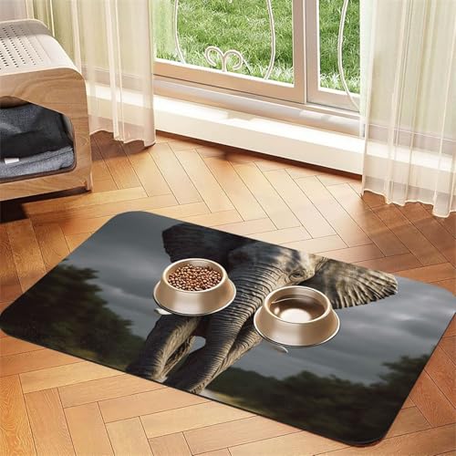 Futternapfmatte für Hundenäpfe und Wassernapf, rutschfest, saugfähig, 3D-Elefanten-Futtermatte für Böden, keine Flecken, Wassernapf-Matte, 40 x 60 cm Futternapfmatte für Hundenäpfe und Wassernapf, rutschfest, saugfähig, 3D-Elefanten-Futtermatte für Böden, keine Flecken, Wassernapf-Matte, 40 x 60 cm von AQRJKHD