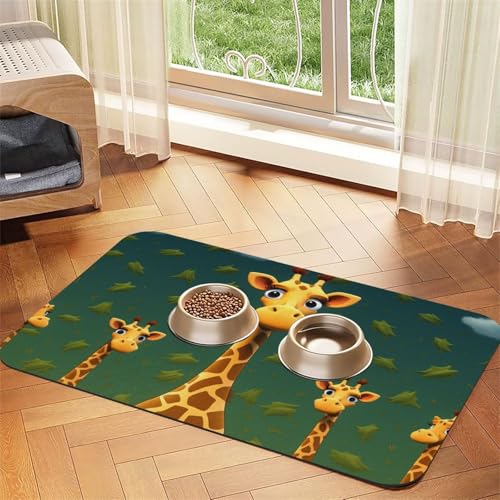 Futternapfmatte für Hundenäpfe und Wassernapf, rutschfest, saugfähig, Katzen-Futterstation, Cartoon-Giraffe, Haustierfuttermatte für Böden, keine Flecken, Wassernapf-Matte, 30 x 45 cm Futternapfmatte für Hundenäpfe und Wassernapf, rutschfest, saugfähig, Katzen-Futterstation, Cartoon-Giraffe, Haustierfuttermatte für Böden, keine Flecken, Wassernapf-Matte, 30 x 45 cm von AQRJKHD