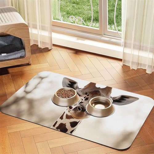 Futternapfmatte für Hundenäpfe und Wassernapf, rutschfest, saugfähig, Katzen-Futterunterlage, Giraffe, Haustierfuttermatte für Böden, keine Flecken, Wassernapfmatte, 40 x 60 cm Futternapfmatte für Hundenäpfe und Wassernapf, rutschfest, saugfähig, Katzen-Futterunterlage, Giraffe, Haustierfuttermatte für Böden, keine Flecken, Wassernapfmatte, 40 x 60 cm von AQRJKHD