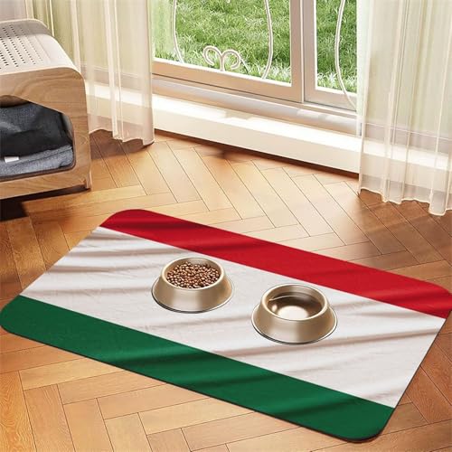 Futternapfmatte für Hundenäpfe und Wassernapf, rutschfest, saugfähig, Katzen-Futterunterlage, Italien-Flagge, Haustierfuttermatte für Böden, keine Flecken, Wassernapf-Matte, 30 x 45 cm Futternapfmatte für Hundenäpfe und Wassernapf, rutschfest, saugfähig, Katzen-Futterunterlage, Italien-Flagge, Haustierfuttermatte für Böden, keine Flecken, Wassernapf-Matte, 30 x 45 cm von AQRJKHD