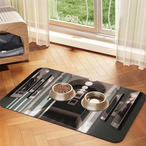 Futternapfmatte für Hundenäpfe und Wassernapf, rutschfest, saugfähig, Katzenfutterunterlage, Flurdekoration, Haustierfuttermatte für Böden, keine Flecken, Wassernapfmatte, 40 x 60 cm Futternapfmatte für Hundenäpfe und Wassernapf, rutschfest, saugfähig, Katzenfutterunterlage, Flurdekoration, Haustierfuttermatte für Böden, keine Flecken, Wassernapfmatte, 40 x 60 cm von AQRJKHD