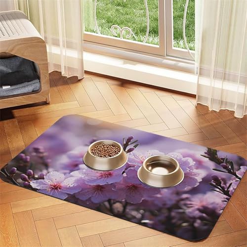 Futternapfmatte für Hundenäpfe und Wassernapf, rutschfest, saugfähig, Katzenfutterunterlage, Kirschblüte, Haustierfuttermatte für Böden, keine Flecken, Wassernapfmatte, 40 x 60 cm Futternapfmatte für Hundenäpfe und Wassernapf, rutschfest, saugfähig, Katzenfutterunterlage, Kirschblüte, Haustierfuttermatte für Böden, keine Flecken, Wassernapfmatte, 40 x 60 cm von AQRJKHD