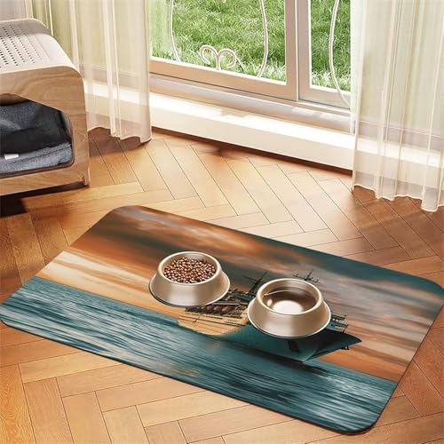 Futternapfmatte für Hundenäpfe und Wassernapf, rutschfest, saugfähig, Katzenfutterunterlage, Kreuzfahrtschiff, Haustierfuttermatte für Böden, keine Flecken, für Hunde und Katzen, Wassernapf-Matte, 30 Futternapfmatte für Hundenäpfe und Wassernapf, rutschfest, saugfähig, Katzenfutterunterlage, Kreuzfahrtschiff, Haustierfuttermatte für Böden, keine Flecken, für Hunde und Katzen, Wassernapf-Matte, 30 von AQRJKHD