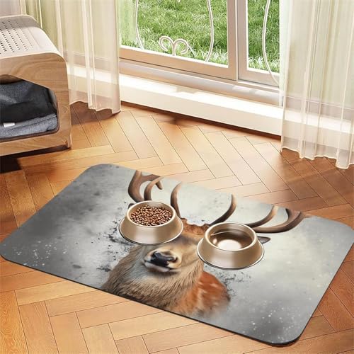 Futternapfmatte für Hundenäpfe und Wassernapf, rutschfest, saugfähig, Katzenfutterunterlage, Tierfuttermatte für Böden, keine Flecken, Wassernapfmatte, 40 x 60 cm Futternapfmatte für Hundenäpfe und Wassernapf, rutschfest, saugfähig, Katzenfutterunterlage, Tierfuttermatte für Böden, keine Flecken, Wassernapfmatte, 40 x 60 cm von AQRJKHD