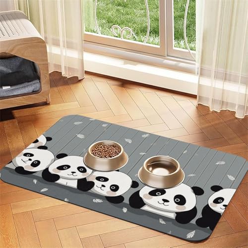Futternapfmatte für Hundenäpfe und Wassernapf, rutschfest, saugfähig, Katzenfutterunterlage, lustig, Baby-Panda, Haustierfuttermatte für Böden, keine Flecken, Wassernapf-Matte, 30 x 45 cm Futternapfmatte für Hundenäpfe und Wassernapf, rutschfest, saugfähig, Katzenfutterunterlage, lustig, Baby-Panda, Haustierfuttermatte für Böden, keine Flecken, Wassernapf-Matte, 30 x 45 cm von AQRJKHD