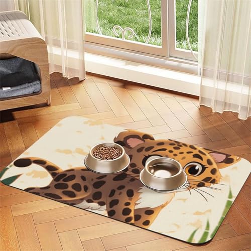 Futternapfmatte für Hundenäpfe und Wassernapf, rutschfest, saugfähig, Katzenfutterunterlage, niedliches Baby-Jaguar, Haustierfuttermatte für Böden, keine Flecken, Wassernapf-Matte, 30 x 45 cm Futternapfmatte für Hundenäpfe und Wassernapf, rutschfest, saugfähig, Katzenfutterunterlage, niedliches Baby-Jaguar, Haustierfuttermatte für Böden, keine Flecken, Wassernapf-Matte, 30 x 45 cm von AQRJKHD