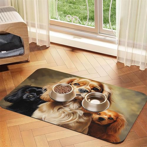 Futternapfmatte für Hundenäpfe und Wassernapf, rutschfest, saugfähig, für Katzen, Cocker Spaniel, Haustierfuttermatte für Böden, keine Flecken, Wassernapf-Matte, 30 x 45 cm Futternapfmatte für Hundenäpfe und Wassernapf, rutschfest, saugfähig, für Katzen, Cocker Spaniel, Haustierfuttermatte für Böden, keine Flecken, Wassernapf-Matte, 30 x 45 cm von AQRJKHD