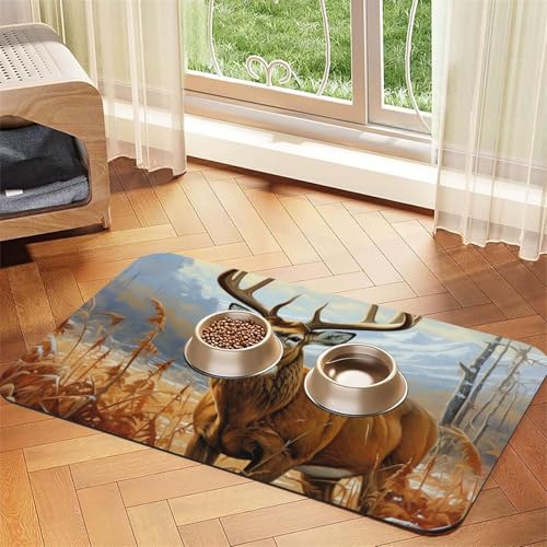Futternapfmatte für Hundenäpfe und Wassernapf, rutschfest, saugfähig, für Katzen, Futtermatte für Böden, keine Flecken, Wassernapf-Matte, 30 x 45 cm Futternapfmatte für Hundenäpfe und Wassernapf, rutschfest, saugfähig, für Katzen, Futtermatte für Böden, keine Flecken, Wassernapf-Matte, 30 x 45 cm von AQRJKHD