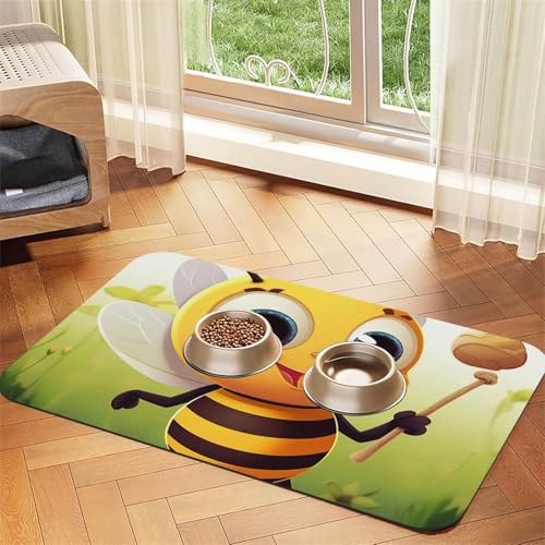 Futternapfmatte für Hundenäpfe und Wassernapf, rutschfest, saugfähig, für Katzen, Honigbiene, Haustierfuttermatte für Böden, keine Flecken, Wassernapf-Matte, 30 x 45 cm Futternapfmatte für Hundenäpfe und Wassernapf, rutschfest, saugfähig, für Katzen, Honigbiene, Haustierfuttermatte für Böden, keine Flecken, Wassernapf-Matte, 30 x 45 cm von AQRJKHD