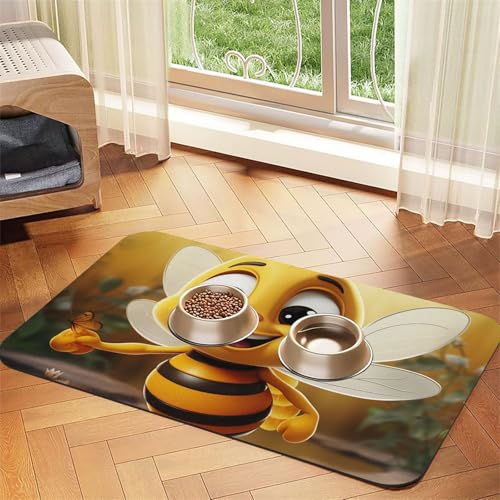 Futternapfmatte für Hundenäpfe und Wassernapf, rutschfest, saugfähig, für Katzen, Honigbiene, Haustierfuttermatte für Böden, keine Flecken, Wassernapf-Matte, 30 x 45 cm Futternapfmatte für Hundenäpfe und Wassernapf, rutschfest, saugfähig, für Katzen, Honigbiene, Haustierfuttermatte für Böden, keine Flecken, Wassernapf-Matte, 30 x 45 cm von AQRJKHD