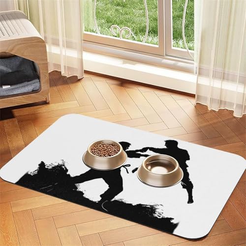 Futternapfmatte für Hundenäpfe und Wassernapf, rutschfest, saugfähig, für Katzen, Kickboxen, Haustierfuttermatte für Böden, keine Flecken, Wassernapf-Matte, 30 x 45 cm Futternapfmatte für Hundenäpfe und Wassernapf, rutschfest, saugfähig, für Katzen, Kickboxen, Haustierfuttermatte für Böden, keine Flecken, Wassernapf-Matte, 30 x 45 cm von AQRJKHD