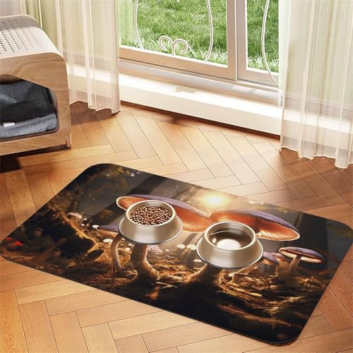 Futternapfmatte für Hundenäpfe und Wassernapf, rutschfest, saugfähig, für Katzen, Pilz, Haustierfuttermatte für Böden, keine Flecken, Wassernapf-Matte, 30 x 45 cm Futternapfmatte für Hundenäpfe und Wassernapf, rutschfest, saugfähig, für Katzen, Pilz, Haustierfuttermatte für Böden, keine Flecken, Wassernapf-Matte, 30 x 45 cm von AQRJKHD