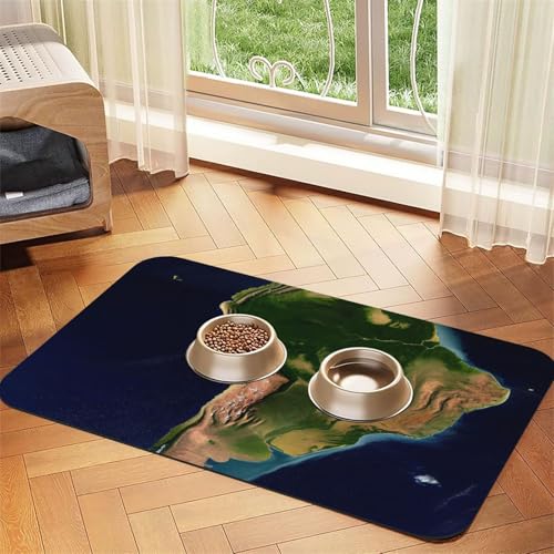 Futternapfmatte für Hundenäpfe und Wassernapf, rutschfest, saugfähig, für Katzen, Südamerika, Satellitenbild, Haustierfuttermatte für Böden, keine Flecken, Wassernapfmatte, 40 x 60 cm Futternapfmatte für Hundenäpfe und Wassernapf, rutschfest, saugfähig, für Katzen, Südamerika, Satellitenbild, Haustierfuttermatte für Böden, keine Flecken, Wassernapfmatte, 40 x 60 cm von AQRJKHD