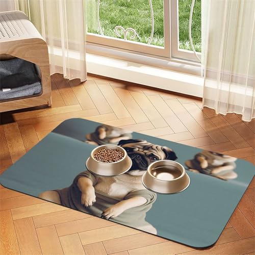 Futternapfmatte für Hundenäpfe und Wassernapf, rutschfest, saugfähig, für Katzen, Yoga, Mops, Haustierfuttermatte für Böden, keine Flecken, Wassernapfmatte, 40 x 60 cm Futternapfmatte für Hundenäpfe und Wassernapf, rutschfest, saugfähig, für Katzen, Yoga, Mops, Haustierfuttermatte für Böden, keine Flecken, Wassernapfmatte, 40 x 60 cm von AQRJKHD