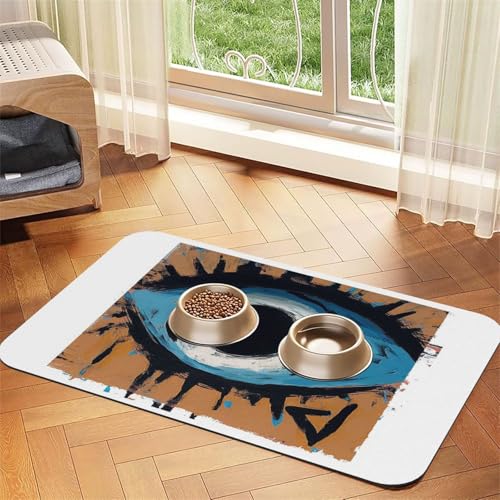Futternapfmatte für Hundenäpfe und Wassernapf, rutschfest, saugfähig, für Katzen, böser Blick, Haustierfuttermatte für Bösen, keine Flecken, Wassernapfmatte, 40 x 60 cm Futternapfmatte für Hundenäpfe und Wassernapf, rutschfest, saugfähig, für Katzen, böser Blick, Haustierfuttermatte für Bösen, keine Flecken, Wassernapfmatte, 40 x 60 cm von AQRJKHD