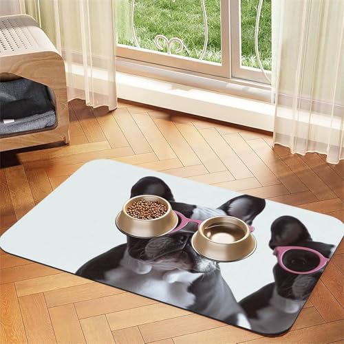 Futternapfmatte für Hundenäpfe und Wassernapf, rutschfest, saugfähig, für Katzen, französische Bulldogge, rosa Gläser, Haustierfuttermatte für Böden, keine Flecken, Wassernapf-Matte, 30 x 45 cm Futternapfmatte für Hundenäpfe und Wassernapf, rutschfest, saugfähig, für Katzen, französische Bulldogge, rosa Gläser, Haustierfuttermatte für Böden, keine Flecken, Wassernapf-Matte, 30 x 45 cm von AQRJKHD