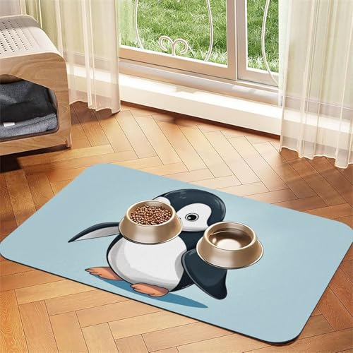 Futternapfmatte für Hundenäpfe und Wassernapf, rutschfest, saugfähig, niedlicher Pinguin, Haustierfuttermatte für Böden, keine Flecken, Wassernapf-Matte, 30 x 45 cm Futternapfmatte für Hundenäpfe und Wassernapf, rutschfest, saugfähig, niedlicher Pinguin, Haustierfuttermatte für Böden, keine Flecken, Wassernapf-Matte, 30 x 45 cm von AQRJKHD