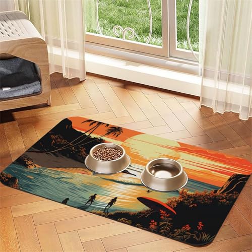Futternapfmatte für Hundenäpfe und Wassernapf, rutschfestes Haustier-Platzset, saugfähig, Original-Poster für endlosen Sommer, Haustierfuttermatte für Böden, keine Flecken, Wassernapfmatte, 40 x 60 cm Futternapfmatte für Hundenäpfe und Wassernapf, rutschfestes Haustier-Platzset, saugfähig, Original-Poster für endlosen Sommer, Haustierfuttermatte für Böden, keine Flecken, Wassernapfmatte, 40 x 60 cm von AQRJKHD