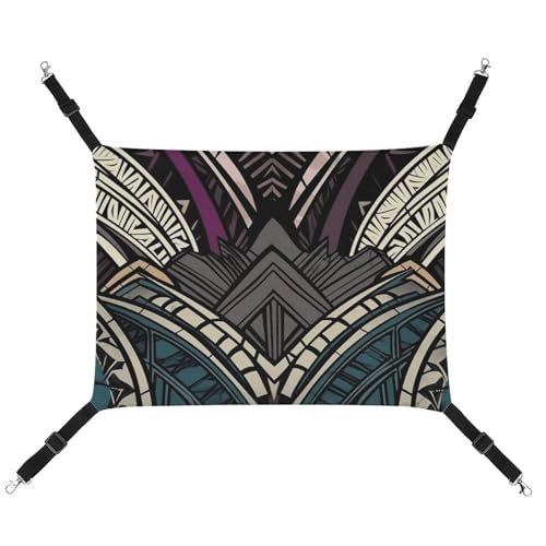 AQRJLPM Art-Deco-Haustier-Hängematte mit geometrischem Muster, verstellbare Gurte und Metallhaken, Hängebett, weich, atmungsaktiv, Schlafhängematte für Katzen, Welpen, Kaninchen, Kleintiere AQRJLPM Art-Deco-Haustier-Hängematte mit geometrischem Muster, verstellbare Gurte und Metallhaken, Hängebett, weich, atmungsaktiv, Schlafhängematte für Katzen, Welpen, Kaninchen, Kleintiere von AQRJLPM
