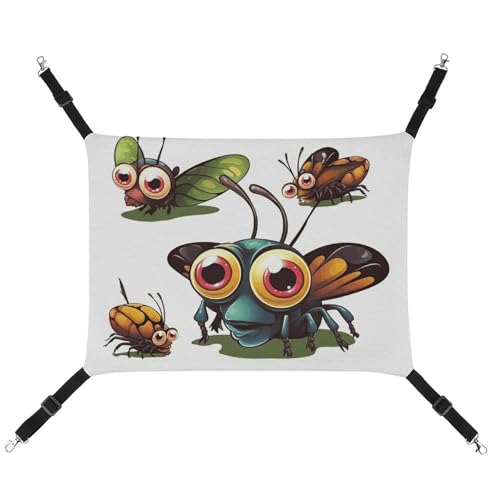 AQRJLPM Cartoon-Insekten-Hängematte mit verstellbaren Riemen und Metallhaken, Hängebett, weich, atmungsaktiv, Schlafhängematte für Katzen, Welpen, Kaninchen, Kleintiere AQRJLPM Cartoon-Insekten-Hängematte mit verstellbaren Riemen und Metallhaken, Hängebett, weich, atmungsaktiv, Schlafhängematte für Katzen, Welpen, Kaninchen, Kleintiere von AQRJLPM