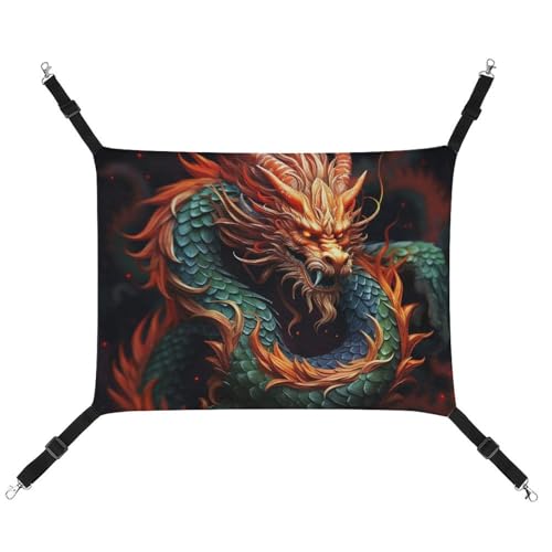 AQRJLPM Chinesische Drachen-Haustier-Hängematte mit verstellbaren Riemen und Metallhaken, Hängebett, weich, atmungsaktiv, Schlafhängematte für Katzen, Welpen, Kaninchen, Kleintiere AQRJLPM Chinesische Drachen-Haustier-Hängematte mit verstellbaren Riemen und Metallhaken, Hängebett, weich, atmungsaktiv, Schlafhängematte für Katzen, Welpen, Kaninchen, Kleintiere von AQRJLPM