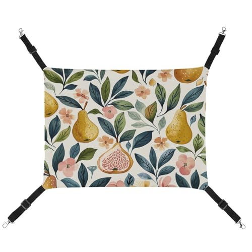AQRJLPM Figs and Pears Haustier-Hängematte mit verstellbaren Gurten und Metallhaken, Hängebett, weich, atmungsaktiv, für Katzen, Welpen, Kaninchen, Kleintiere AQRJLPM Figs and Pears Haustier-Hängematte mit verstellbaren Gurten und Metallhaken, Hängebett, weich, atmungsaktiv, für Katzen, Welpen, Kaninchen, Kleintiere von AQRJLPM