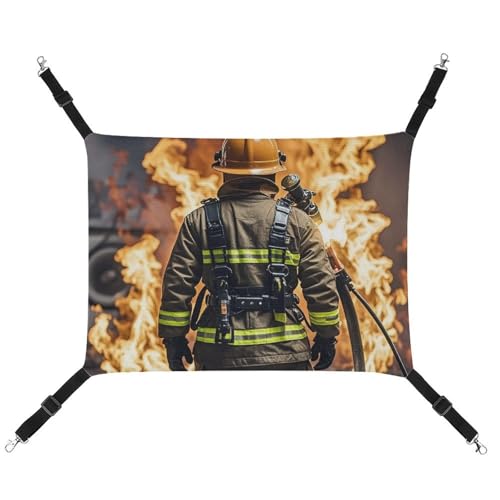 AQRJLPM Firefighter Feuerwehrmann Flamme Haustier-Hängematte mit verstellbaren Riemen und Metallhaken, Hängebett, weich, atmungsaktiv, Schlafhängematte für Katzen, Welpen, Kaninchen, Kleintiere AQRJLPM Firefighter Feuerwehrmann Flamme Haustier-Hängematte mit verstellbaren Riemen und Metallhaken, Hängebett, weich, atmungsaktiv, Schlafhängematte für Katzen, Welpen, Kaninchen, Kleintiere von AQRJLPM