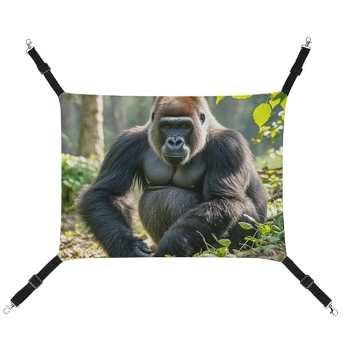 AQRJLPM Gorilla on the Ground Haustier-Hängematte mit verstellbaren Riemen und Metallhaken, Hängebett, weich, atmungsaktiv, Schlafhängematte für Katzen, Welpen, Kaninchen, Kleintiere AQRJLPM Gorilla on the Ground Haustier-Hängematte mit verstellbaren Riemen und Metallhaken, Hängebett, weich, atmungsaktiv, Schlafhängematte für Katzen, Welpen, Kaninchen, Kleintiere von AQRJLPM
