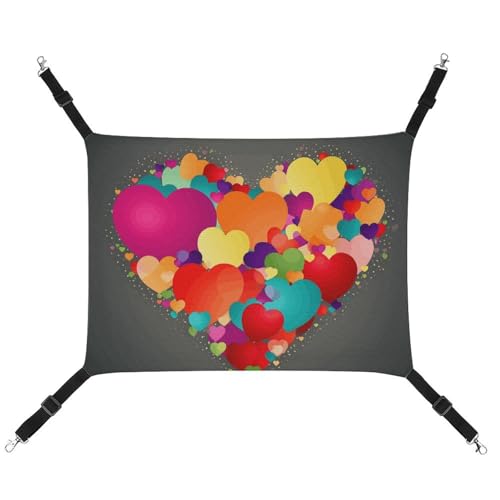 AQRJLPM Graphics Love HeartsGraphics Haustier-Hängematte mit verstellbaren Trägern und Metallhaken, zum Aufhängen, weich, atmungsaktiv, für Katzen, Welpen, Kaninchen, Kleintiere AQRJLPM Graphics Love HeartsGraphics Haustier-Hängematte mit verstellbaren Trägern und Metallhaken, zum Aufhängen, weich, atmungsaktiv, für Katzen, Welpen, Kaninchen, Kleintiere von AQRJLPM