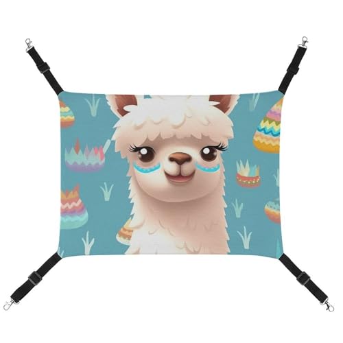 AQRJLPM Haustier-Hängematte mit Alpaka-Muster, mit verstellbaren Riemen und Metallhaken, zum Aufhängen, weich, atmungsaktiv, für Katzen, Welpen, Kaninchen, Kleintiere AQRJLPM Haustier-Hängematte mit Alpaka-Muster, mit verstellbaren Riemen und Metallhaken, zum Aufhängen, weich, atmungsaktiv, für Katzen, Welpen, Kaninchen, Kleintiere von AQRJLPM