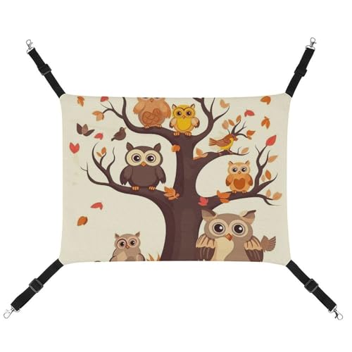 AQRJLPM Haustier-Hängematte mit Cartoon-Eule auf Baum, mit verstellbaren Gurten und Metallhaken, zum Aufhängen, weich, atmungsaktiv, für Katzen, Welpen, Kaninchen, Kleintiere AQRJLPM Haustier-Hängematte mit Cartoon-Eule auf Baum, mit verstellbaren Gurten und Metallhaken, zum Aufhängen, weich, atmungsaktiv, für Katzen, Welpen, Kaninchen, Kleintiere von AQRJLPM