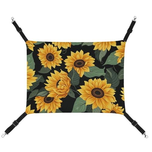 AQRJLPM Haustier-Hängematte mit Sonnenblumenmuster, verstellbare Gurte und Metallhaken, zum Aufhängen, weich, atmungsaktiv, für Katzen, Welpen, Kaninchen, Kleintiere AQRJLPM Haustier-Hängematte mit Sonnenblumenmuster, verstellbare Gurte und Metallhaken, zum Aufhängen, weich, atmungsaktiv, für Katzen, Welpen, Kaninchen, Kleintiere von AQRJLPM