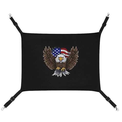 AQRJLPM Haustier-Hängematte mit USA-Flagge, patriotischer Adler, mit verstellbaren Gurten und Metallhaken, zum Aufhängen, weich, atmungsaktiv, für Katzen, Welpen, Kaninchen, Kleintiere AQRJLPM Haustier-Hängematte mit USA-Flagge, patriotischer Adler, mit verstellbaren Gurten und Metallhaken, zum Aufhängen, weich, atmungsaktiv, für Katzen, Welpen, Kaninchen, Kleintiere von AQRJLPM