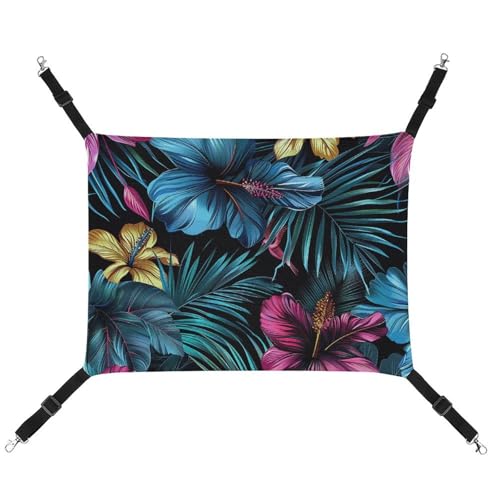AQRJLPM Haustier-Hängematte mit tropischem Blumenmuster und verstellbaren Riemen und Metallhaken, zum Aufhängen, weich, atmungsaktiv, für Katzen, Welpen, Kaninchen, Kleintiere AQRJLPM Haustier-Hängematte mit tropischem Blumenmuster und verstellbaren Riemen und Metallhaken, zum Aufhängen, weich, atmungsaktiv, für Katzen, Welpen, Kaninchen, Kleintiere von AQRJLPM