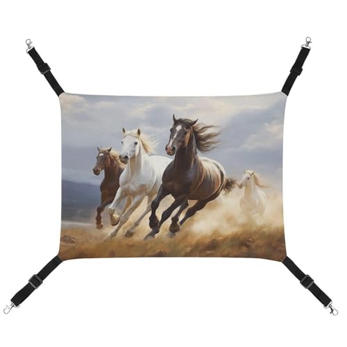 AQRJLPM Haustier-Hängematte mit verstellbaren Riemen und Metallhaken, zum Aufhängen, weich, atmungsaktiv, für Katzen, Welpen, Kaninchen, Kleintiere von AQRJLPM